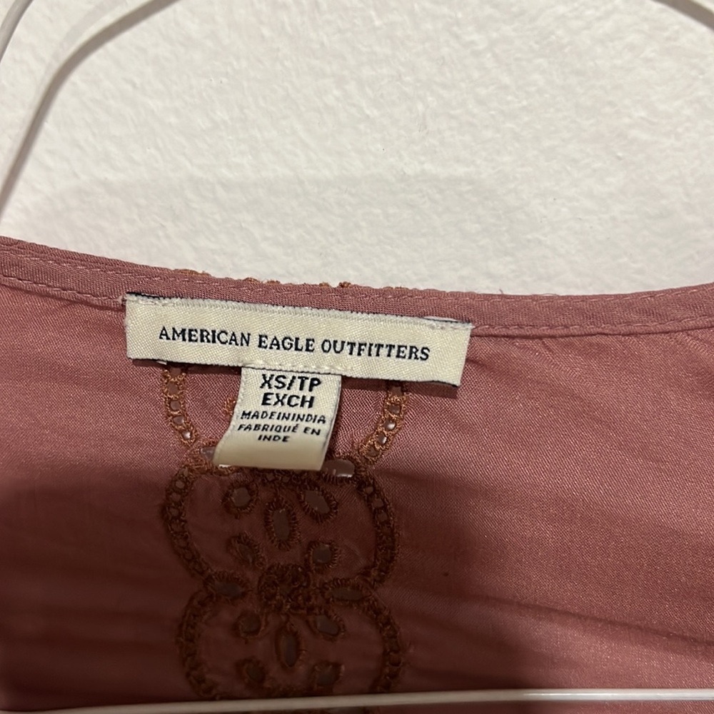 American Eagle pink rose top size:XS - Picture 4 of 7